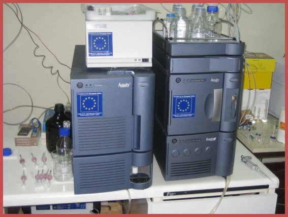 Tečni hromatograf sa dva detektora (LC-MS/MS): photodiode-array (PDA) i  maseno-masenim spektrometrom niske rezolucije (MS/MS QQQ)